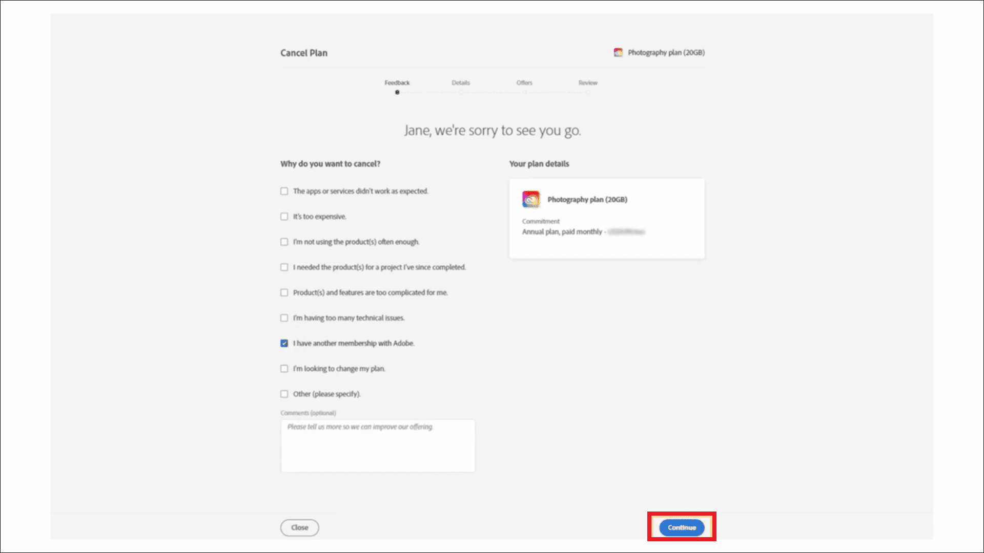 Then select continue